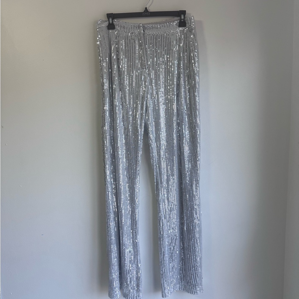 Forever 21 Shimmering Silver Sequin Trousers